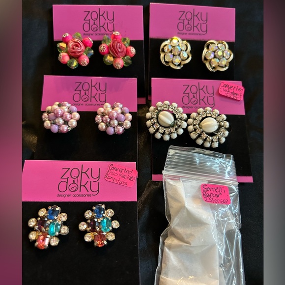 Convert clip ons to pierced Jewelry Five Pairs Of Vintage Clip On Earrings Converted To